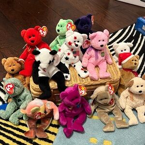 Beanie baby bear lot with princess diana bear